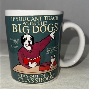 Big Dog Sportswear Novelty Vintage Mug Humorous Dog Dressed as Teacher Design